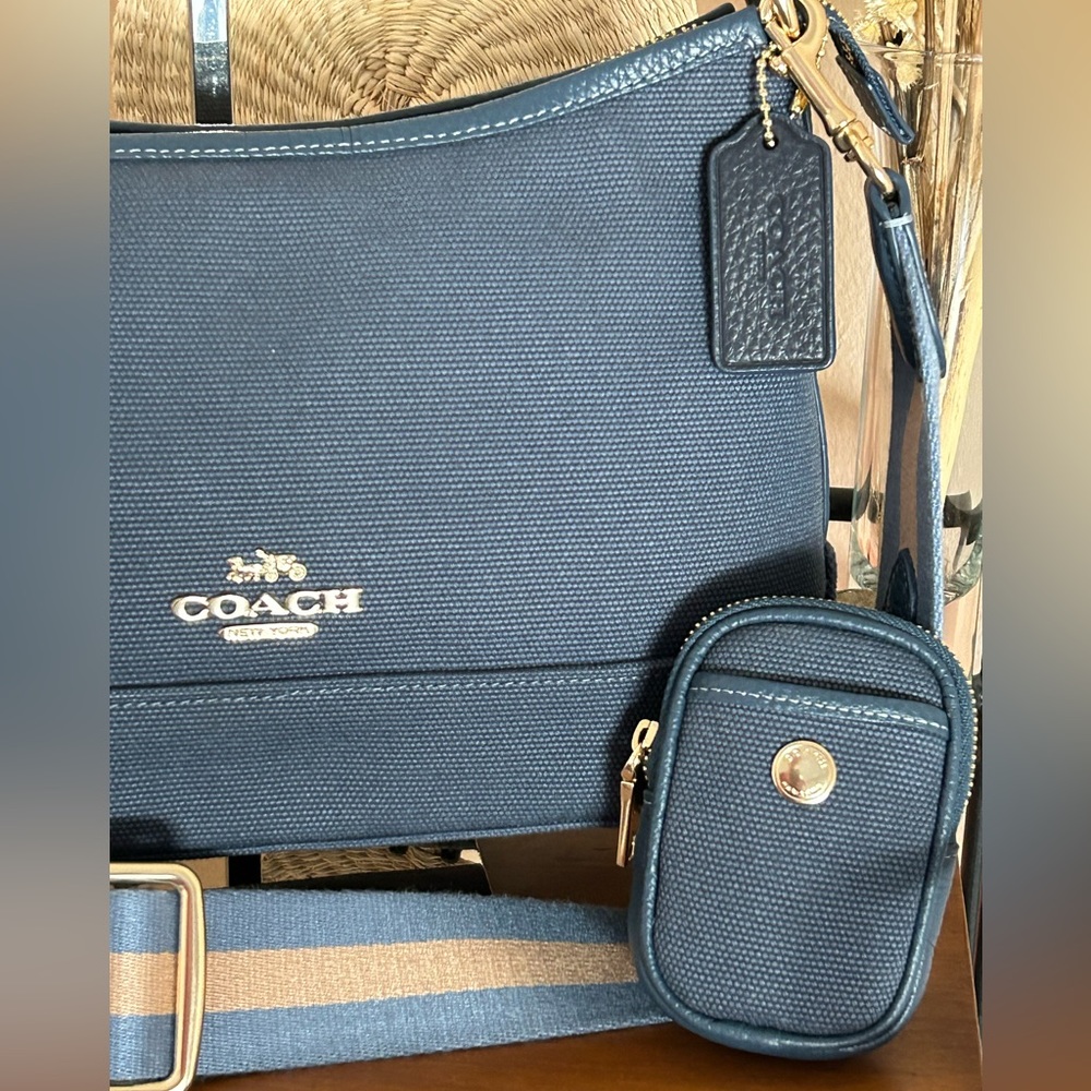 COACH Ellis Nylon Twill 2Way Shoulder/Crossbody Bag - Picture 4 of 15